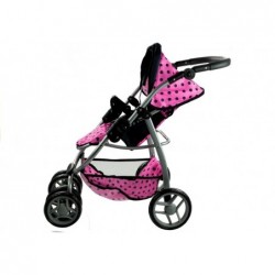 2in1 Doll Bogie and Stroller Alice -Pink With Dots