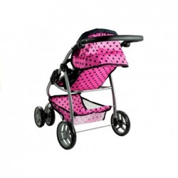 2in1 Doll Bogie and Stroller Alice -Pink With Dots