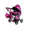 Doll Bogie and Stroller Alice- with Carrier, Bag and Bedding Pink with Black Dots