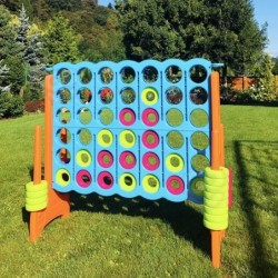 FEBER Strategic Logic Game for House Garden. 4 Circles in a Line. Row Mega 4 in Line