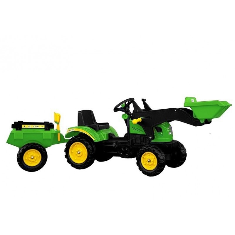 Herman Tractor Green - With Trailer and Bucket 165 cm