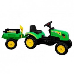 Herman Tractor Green - With Trailer and Bucket 165 cm