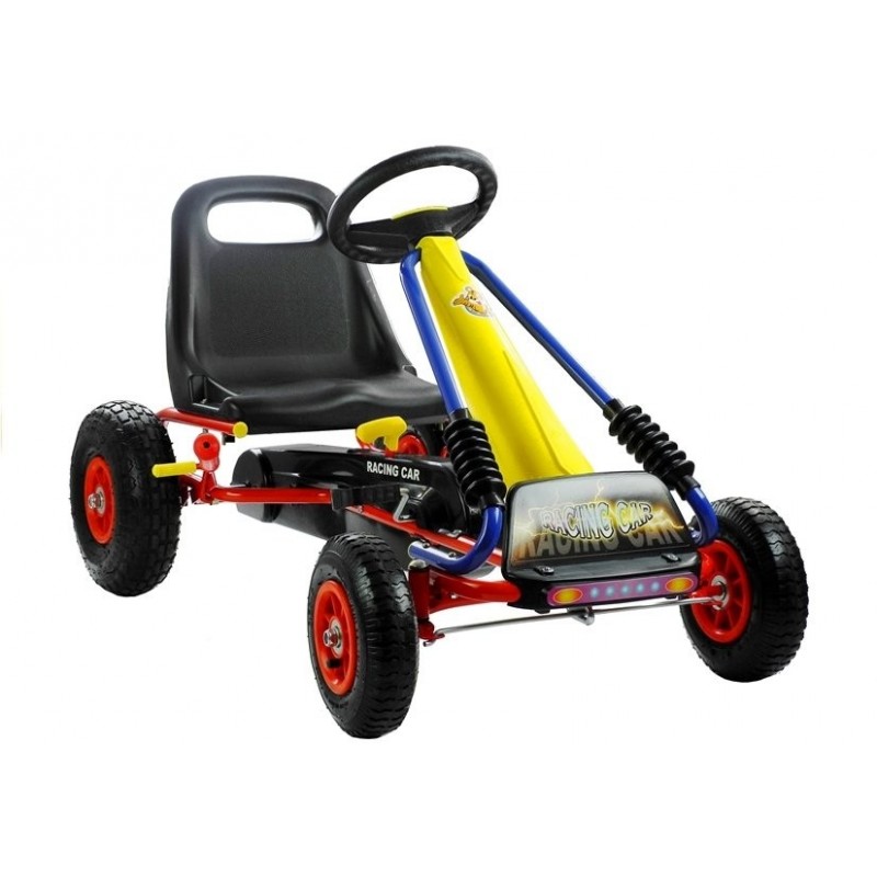 Go-Cart Turbo Yellow - Pumped Wheels With Hand Break