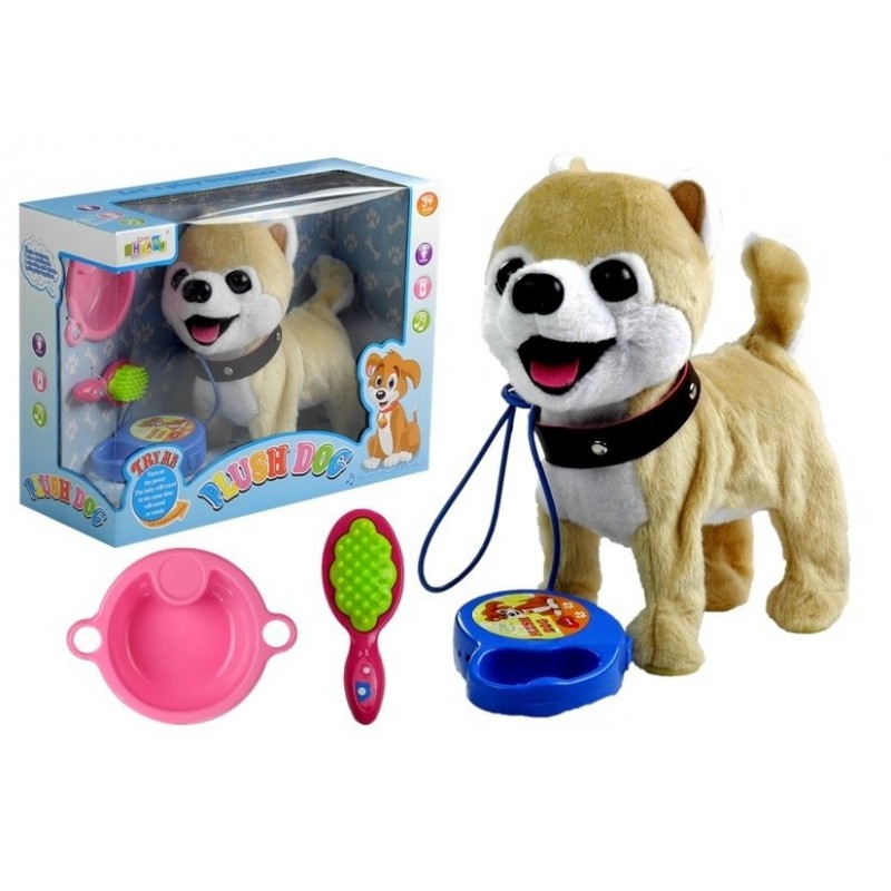 Interactive Dog On a Leash Husky with Accessories