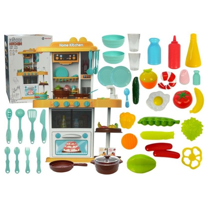 Orange kitchen for children with Steam 38 elements