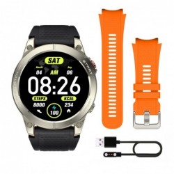 Manta Activ X GPS sports smartwatch silver + orange strap