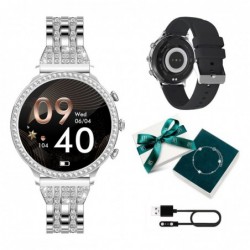 Manta Diamond Lusso women's smartwatch in silver + YES bracelet