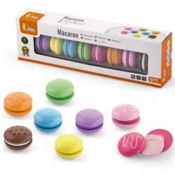 Wooden Biscuits Set of 8 Viga Toys colorful macarons