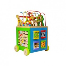 Large Wooden Educational Cube on wheels SAFARI