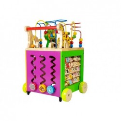 Large Wooden Educational Cube on wheels SAFARI