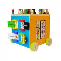 Large Wooden Educational Cube on wheels SAFARI