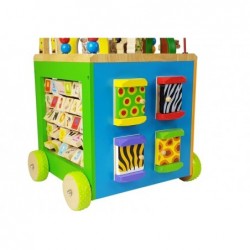 Large Wooden Educational Cube on wheels SAFARI