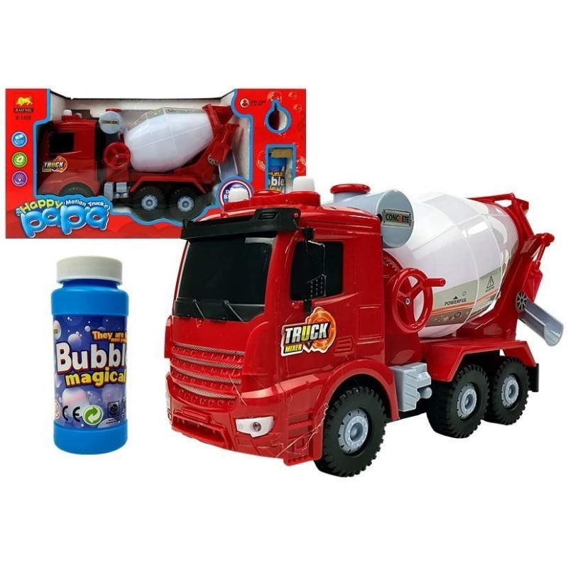 Concrete Mixer Batteries Red Lights Sounds Bubble Generator