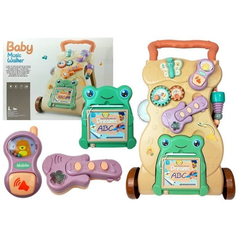 Educational Pusher for Babies Beige-Brown