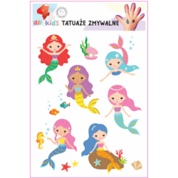 Washable Tattoos For Children The Underwater World of Mermaids 8 El.