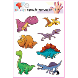 Washable Tattoos For Children Happy Dinosaurs 7 El.