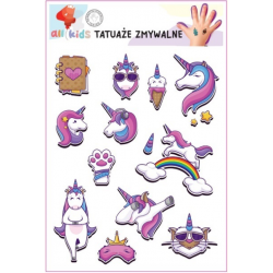 Washable Tattoos For Children Unicorns Magic 12 El.