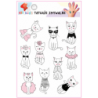 Washable tattoos for children White cats in clothes 10 pieces.