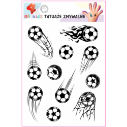 Washable Tattoos For Children Football Balls Black 11 El.