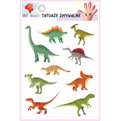 Washable Tattoos For Children Dinus Dinosaurs 9 El.