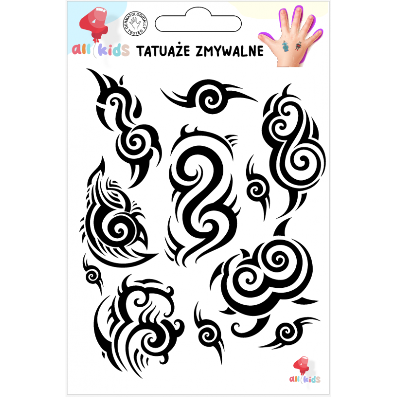 Washable Tattoos For Children Tribal Designs Black 11 El.