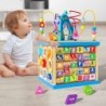 Educational Puzzle Wooden Cube Sorter Alphabet Patterns