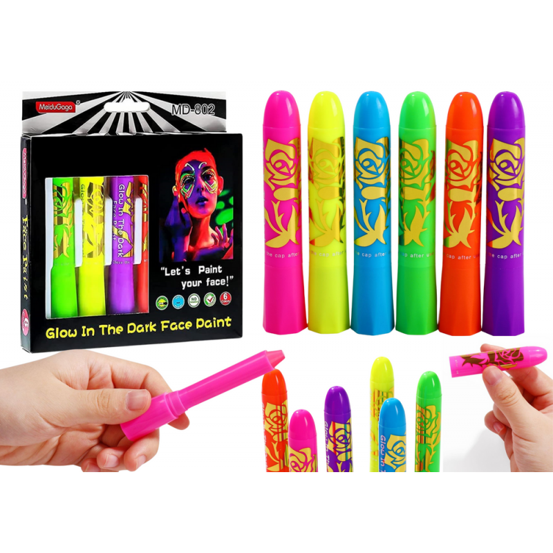 Neon Face Painting Set 6 pcs