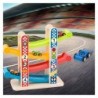TOOKY TOY Wooden Slide Track for Cars + 4 Cars