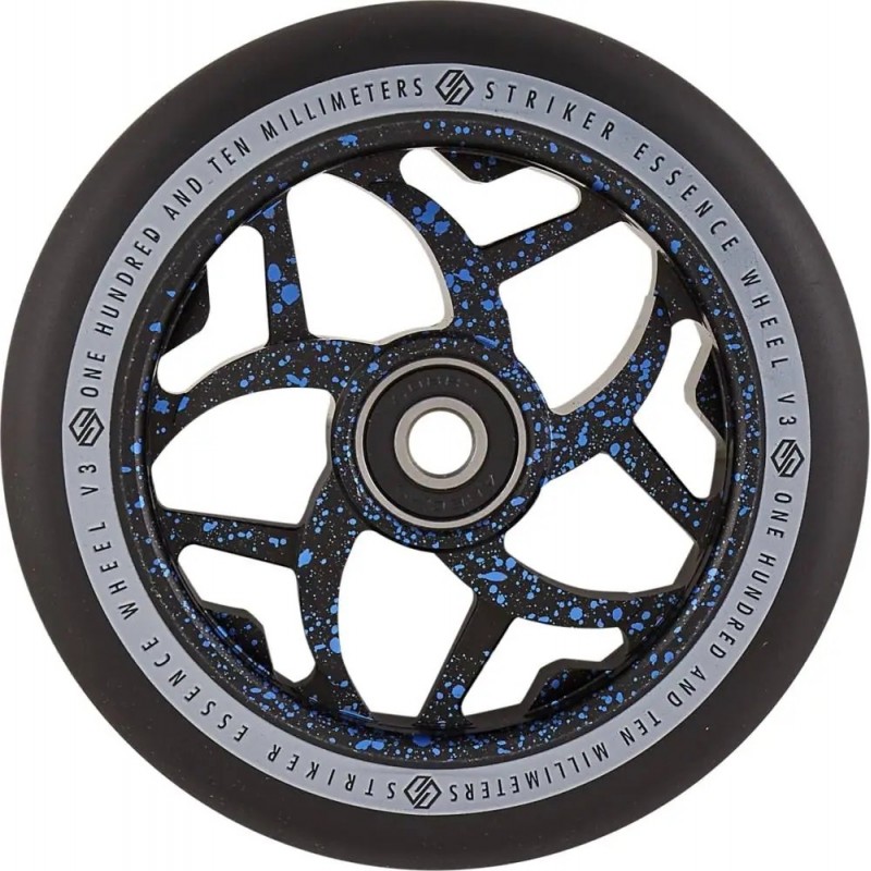 Striker Essence V3 Black Pro Scooter Wheel (110mm|Blue Splash)