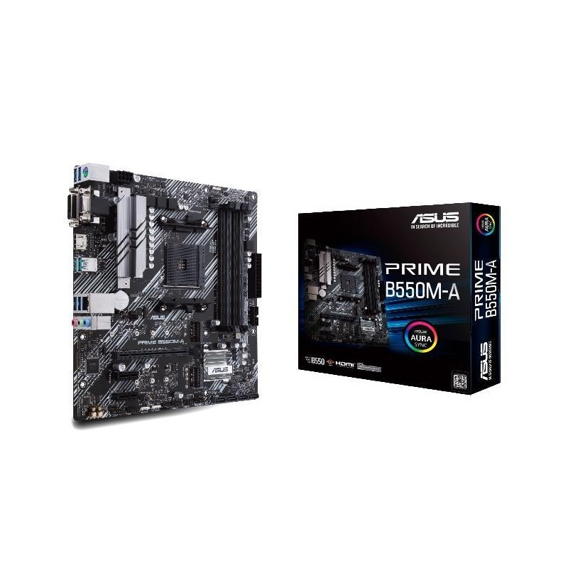 Mainboard ASUS AMD B550 SAM4 MicroATX Memory DDR4 Memory slots 4 2xPCI-Express 3.0 1x 1xPCI-Express 4.0