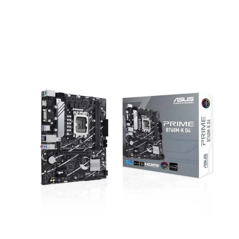 Mainboard ASUS Intel B760 Express LGA1700 Micro-ATX Memory DDR4 Memory slots 2 2xPCI-Express 4.0 1x 1xPCI-Express 4.0