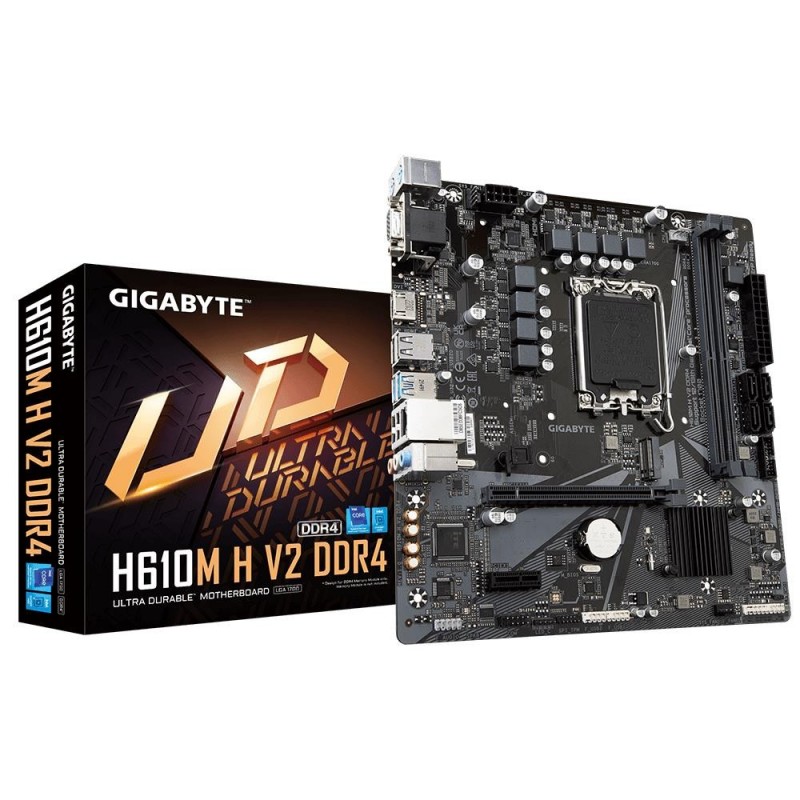 Mainboard GIGABYTE Intel H610 LGA1700 Micro-ATX Memory DDR4 Memory slots 2 1xPCI-Express 3.0 1x 1xPCI-Express 4.0