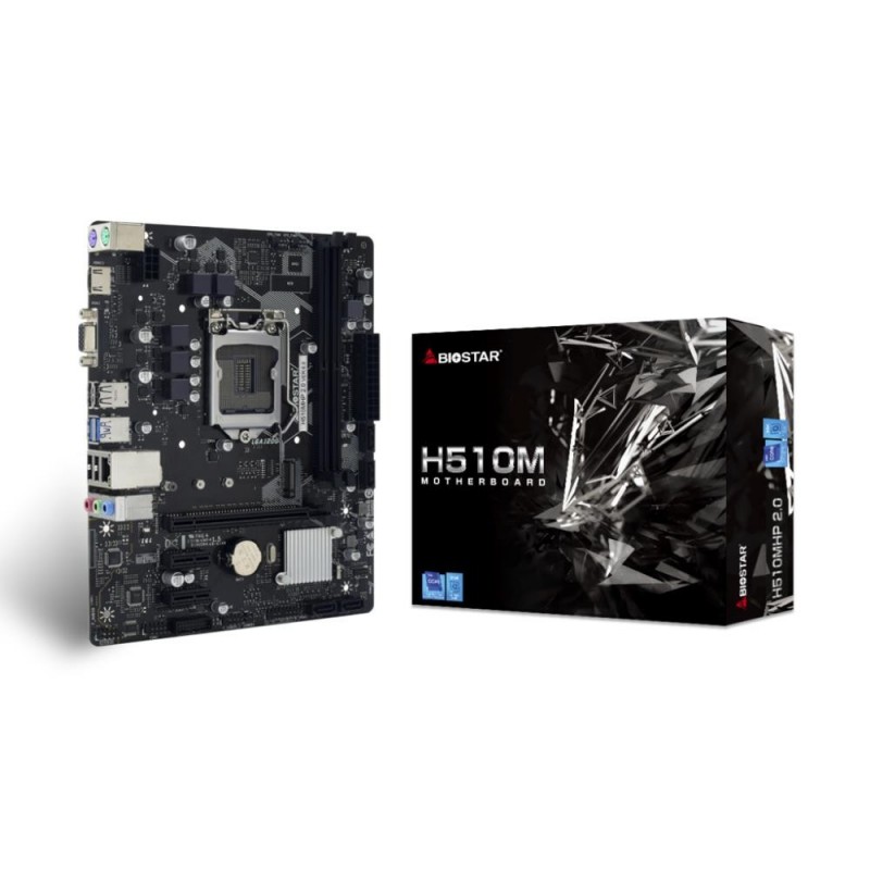 Mainboard BIOSTAR Intel H510 LGA1200 MicroATX Memory DDR4 Memory slots 2 2xPCI-Express 3.0 1x 1xPCI-Express 4.0