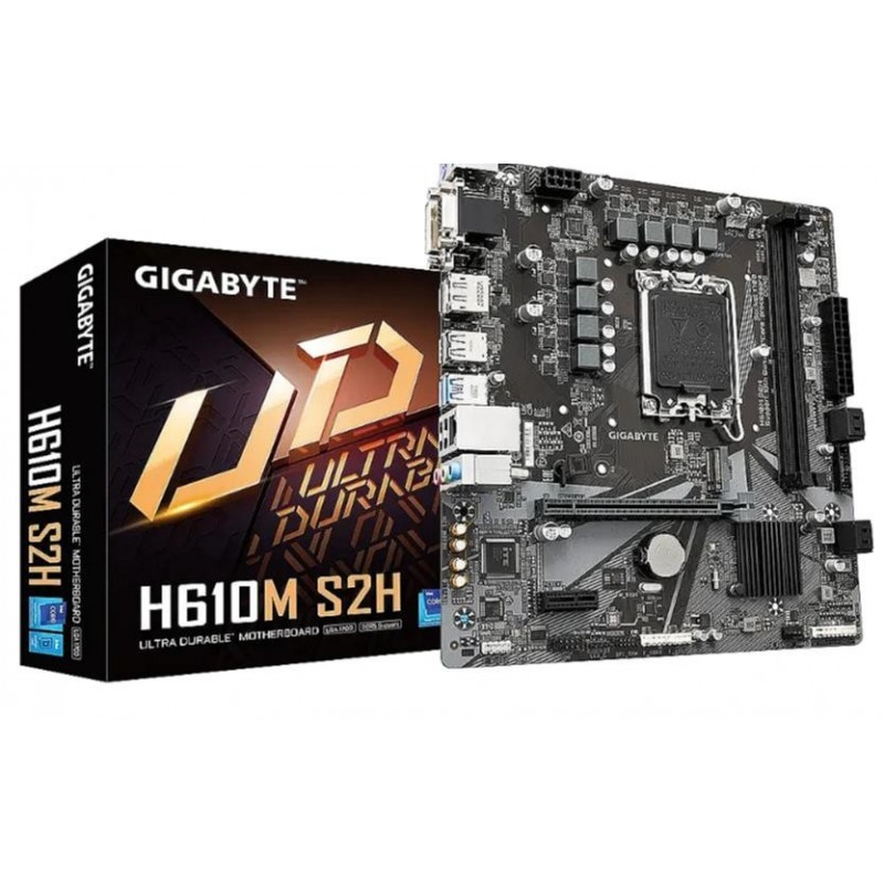 Mainboard GIGABYTE Intel H610 LGA1700 Micro-ATX Memory DDR5 1xPCI-Express 1x 1xPCI-Express 16x 1xM.2 1x15pin