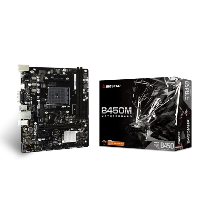 Mainboard BIOSTAR AMD B450 SAM4 Micro-ATX Memory DDR4 Memory slots 2 2xPCI-Express 2.0 1x 1xPCI-Express 3.0 16x 1x15pin