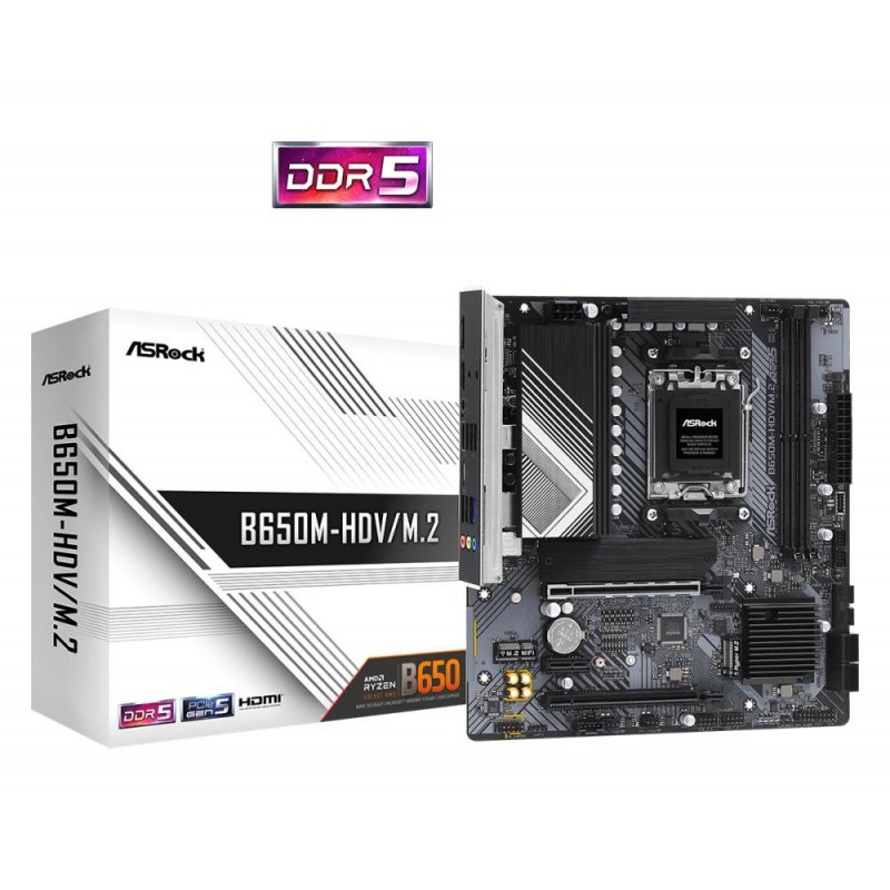 Mainboard ASROCK AMD B650 SAM5 Micro-ATX Memory DDR5 Memory slots 2 1xPCI-Express 4.0 1x 2xPCI-Express 4.0