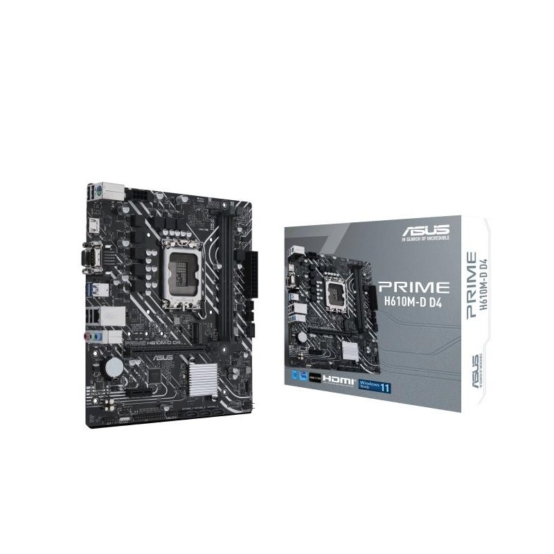 Mainboard ASUS Intel H610 LGA1700 MicroATX Memory DDR4 Memory slots 2 1xPCI-Express 3.0 1x 1xPCI-Express 4.0