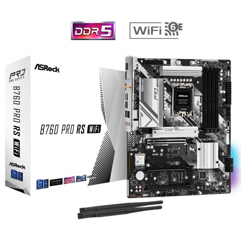 Mainboard ASROCK Intel B760 Express LGA1700 ATX Memory DDR5 Memory slots 4 1xPCI-Express 3.0 1x 1xPCI-Express 3.0