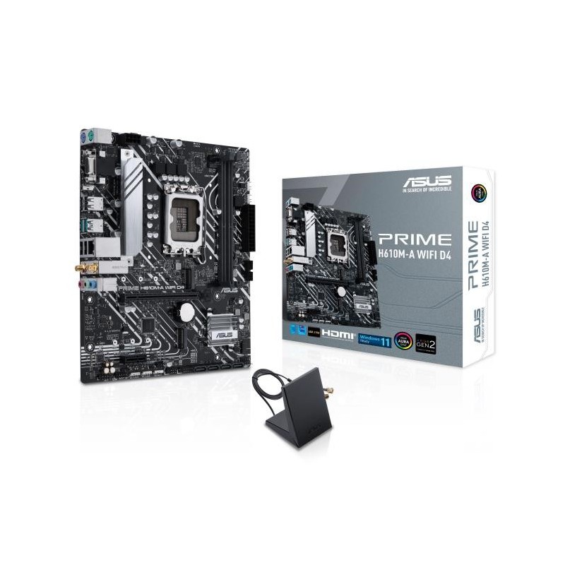 Mainboard ASUS Intel H610 LGA1700 Micro-ATX Memory DDR4 Memory slots 2 1xPCI-Express 3.0 1x 1xPCI-Express 4.0