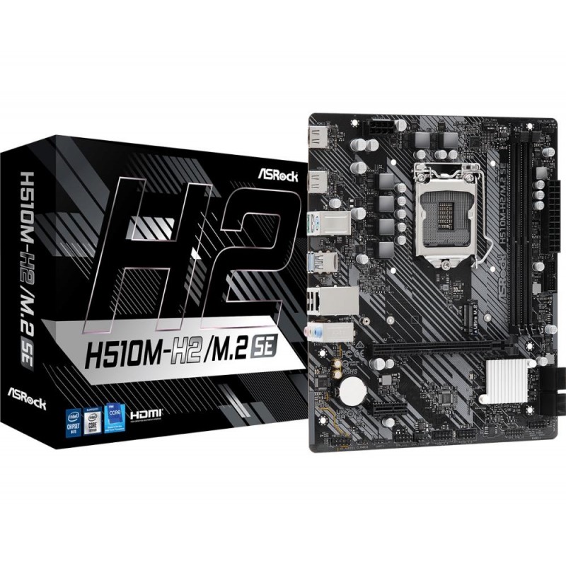 Mainboard ASROCK Intel H470 Express LGA1200 Micro-ATX Memory DDR4 Memory slots 2 1xPCI-Express 3.0 1x 1xPCI-Express 4.0