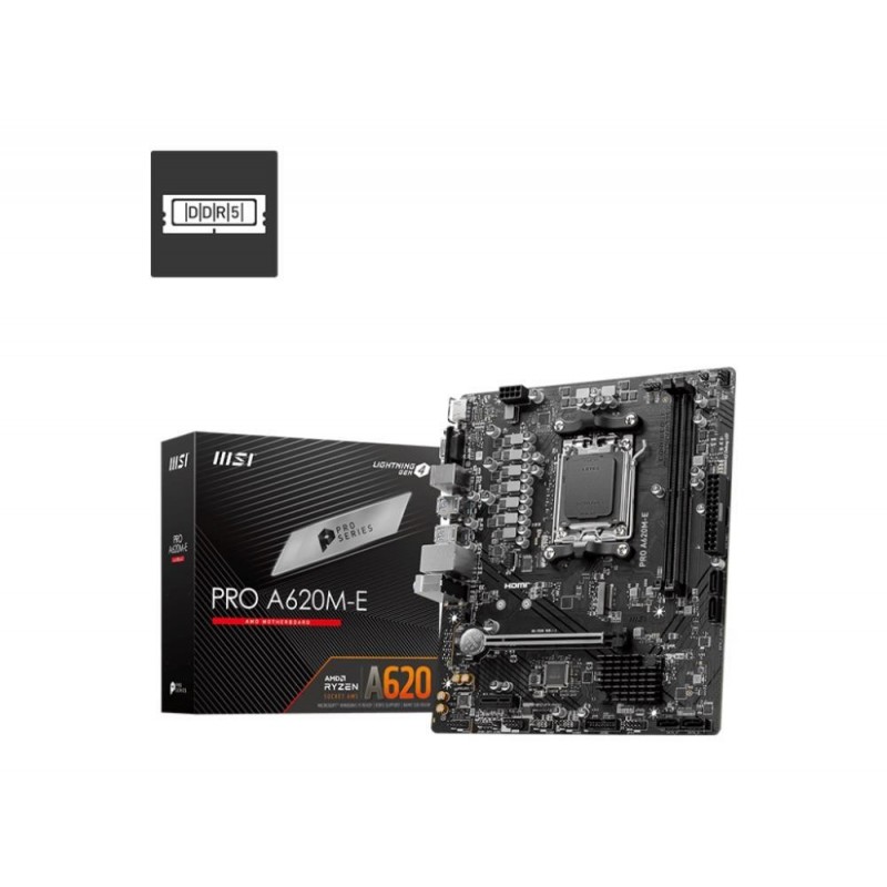 Mainboard MSI AMD A620 SAM5 Micro-ATX Memory DDR5 Memory slots 2 1xPCI-Express 3.0 1x 1xPCI-Express 4.0