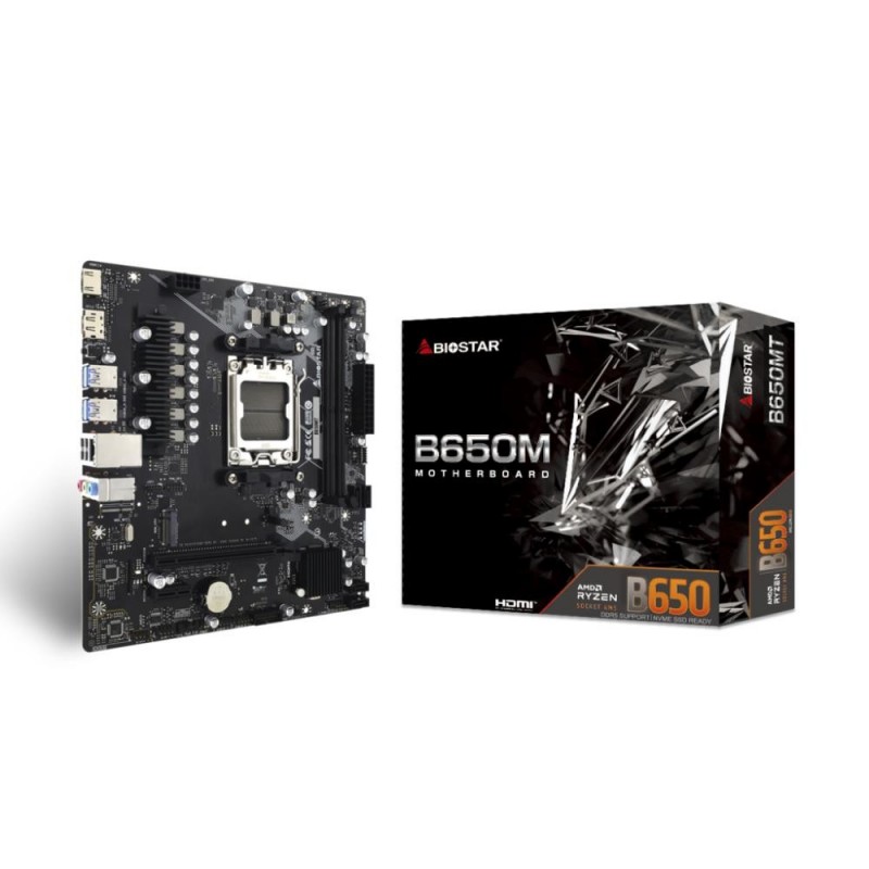 Mainboard BIOSTAR AMD B650 SAM5 Micro-ATX Memory DDR5 Memory slots 2 1xPCI-Express 3.0 1x 1xPCI-Express 4.0