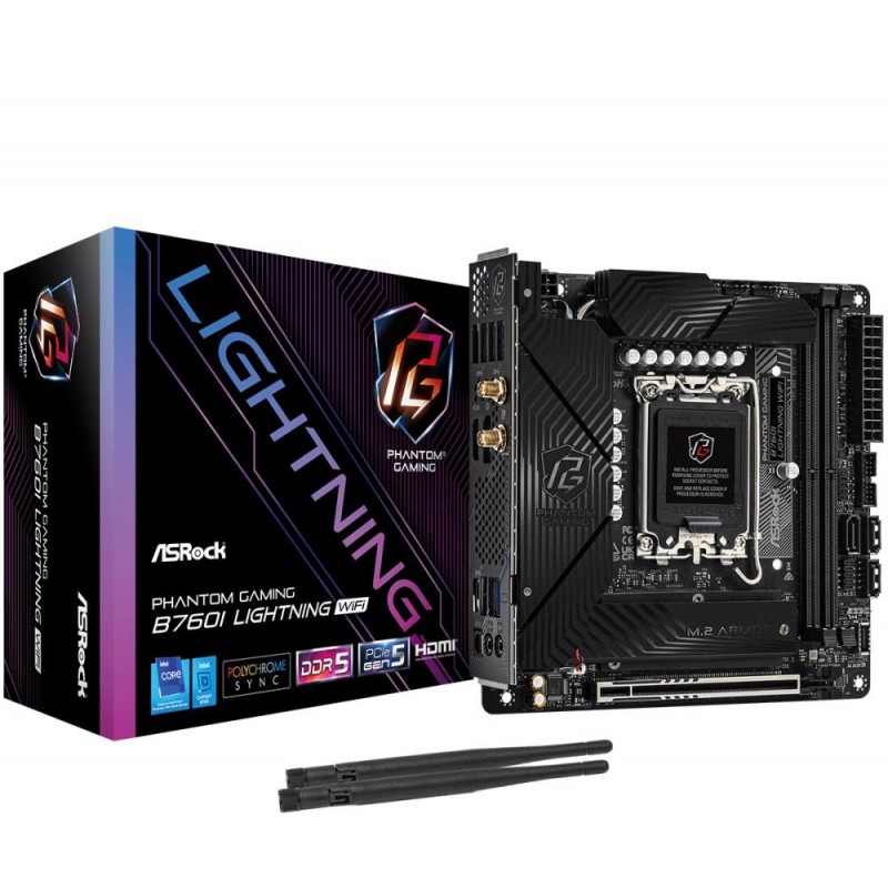 Mainboard ASROCK Intel B760 Express LGA1700 Mini-ITX Memory DDR5 Memory slots 2 1xPCI-Express 5.0