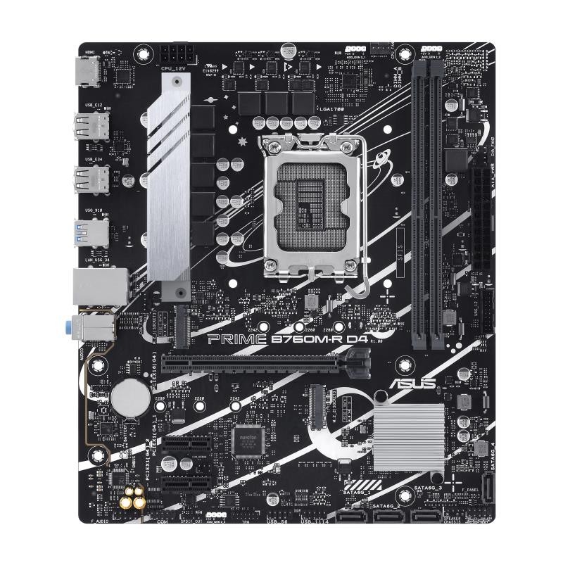 Mainboard ASUS Intel B760 Express LGA1700 Micro-ATX Memory DDR4 Memory slots 2 2xPCI-Express 4.0 1x 1xPCI-Express 4.0