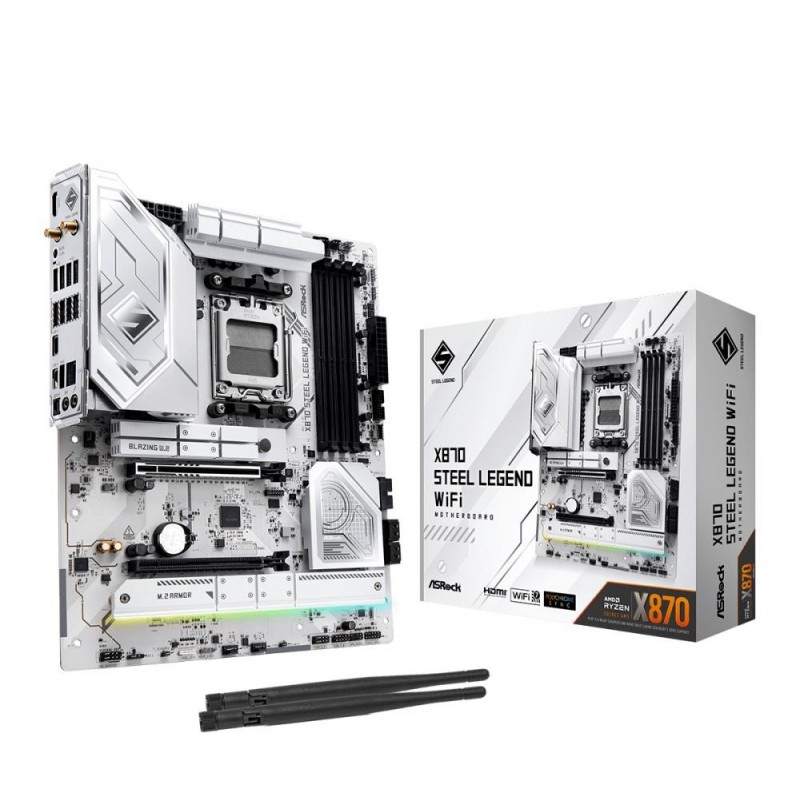 Mainboard ASROCK AMD X870 SAM5 ATX Memory DDR5 Memory slots 4 1xPCI-Express 4.0 16x 1xPCI-Express 5.0