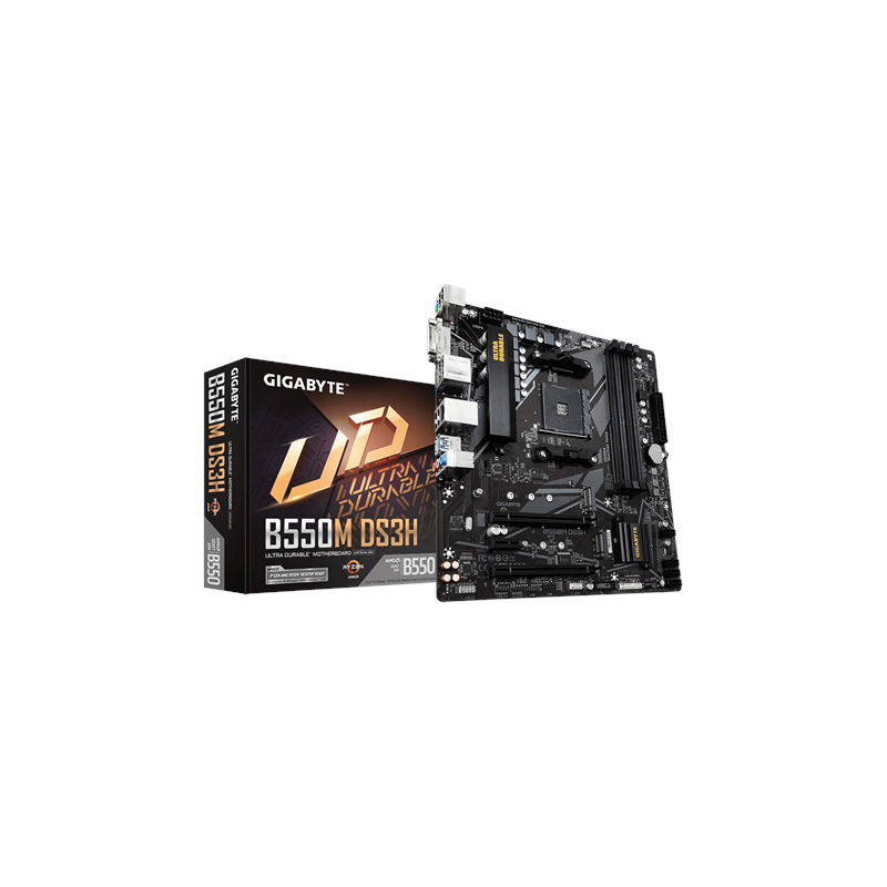 Gigabyte B550M DS3H 1.0 Processor family AMD Processor socket AM4 DDR4 DIMM Memory slots 4 Number of SATA