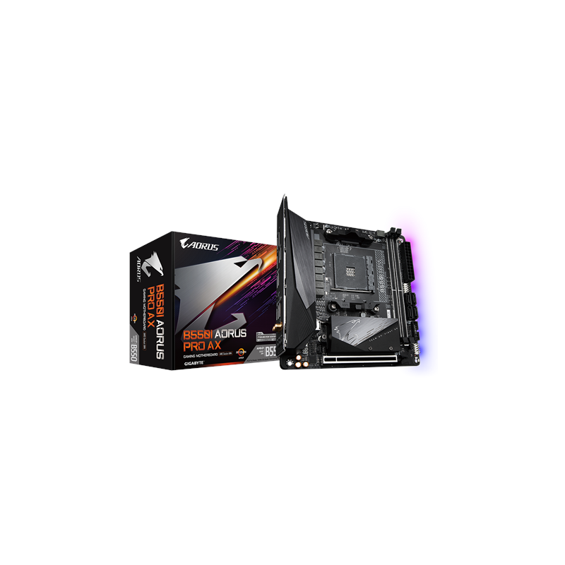 Gigabyte B550I AORUS PRO AX 1.0 Processor family AMD Processor socket AM4 DDR4 DIMM Memory slots 2 Chipset