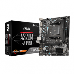 MSI A320M-A PRO Processor family AMD Processor socket AM4 DDR4 Memory slots 2 Supported hard disk drive