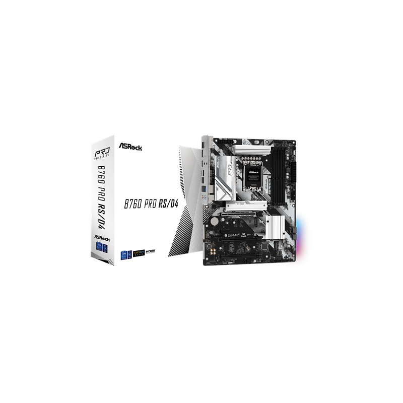 ASRock B760 PRO RS/D4 Processor family Intel Processor socket  LGA1700 DDR4 DIMM Memory slots 4 Supported