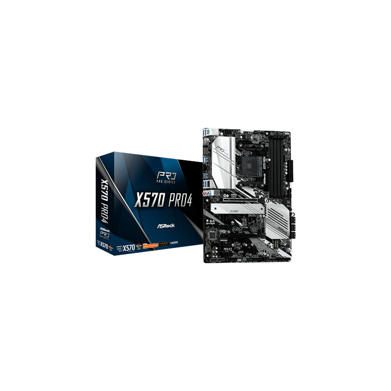 ASRock X570 Pro4 Processor family AMD Processor socket AM4 DDR4 DIMM Memory slots 4 Supported hard disk